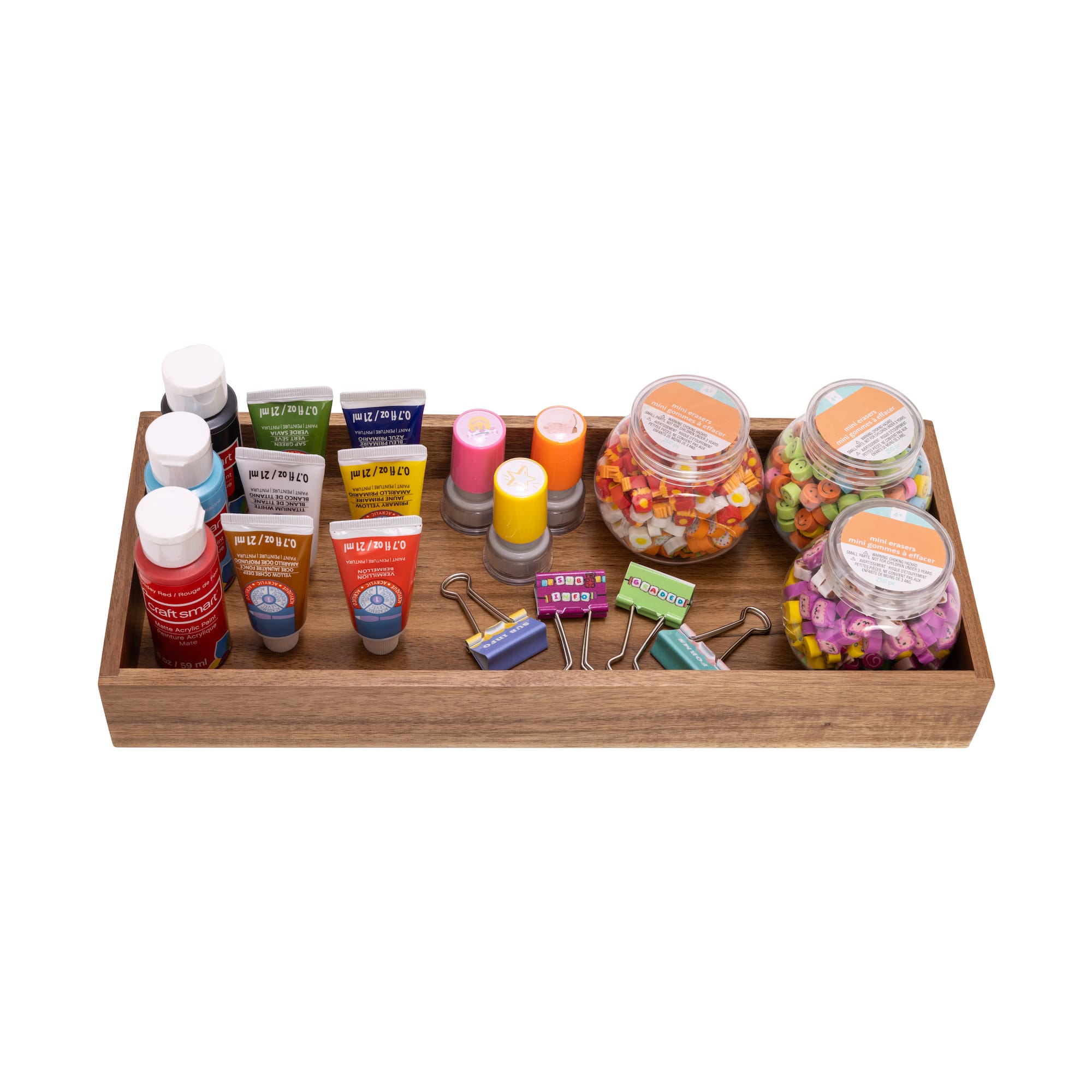 Seville Classics 15" x 6" x 2" Acacia Wood Drawer Organizer